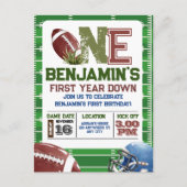 フットボール1年目ダウン誕生日 ポストカード (正面)