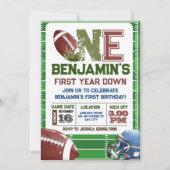 フットボール1年目誕生日 招待状 (正面)