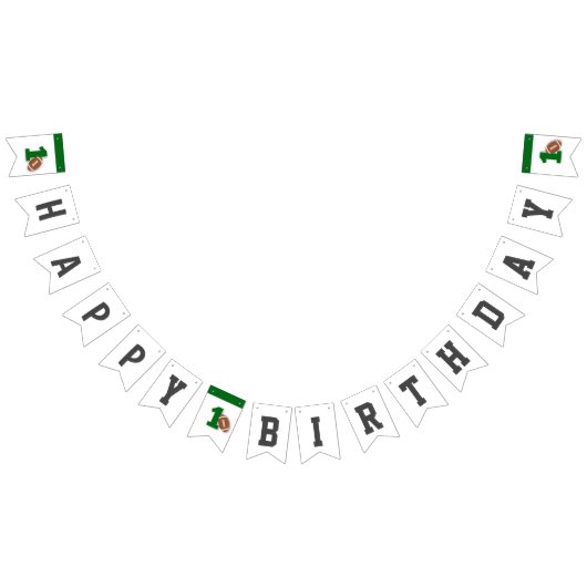 フットボール1st誕生日パーティーハッピーバースデー バンティングフラッグ (全)