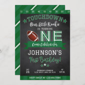 フットボール1st誕生日招待状ブラック 招待状 (正面/裏面)