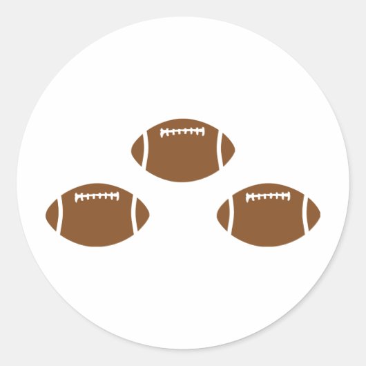 フットボール3個 ラウンドシール (正面)
