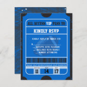 フットボール(ばちゃばちゃ)跳ねるバー(ユダヤ教の)バル・ミツバーRSVP応答カード 出欠カード (正面/裏面)