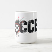 フットボール・イズ・ライフ - モダンサッカー タイポグラフィーデザイン コーヒーマグカップ (中央)