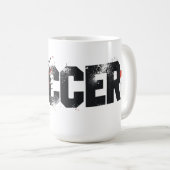 フットボール・イズ・ライフ - モダンサッカー タイポグラフィーデザイン コーヒーマグカップ (正面右)