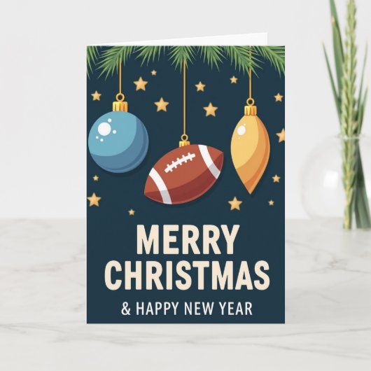 フットボール オーナメント クリスマスカード カード (正面)