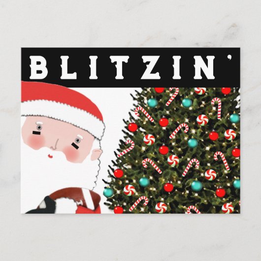 フットボール クリスマス ホリデー ポストカード (正面)
