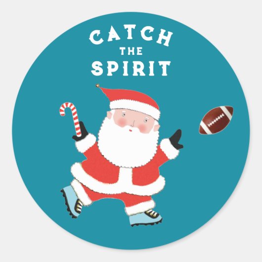 フットボール クリスマス ラウンドシール (正面)