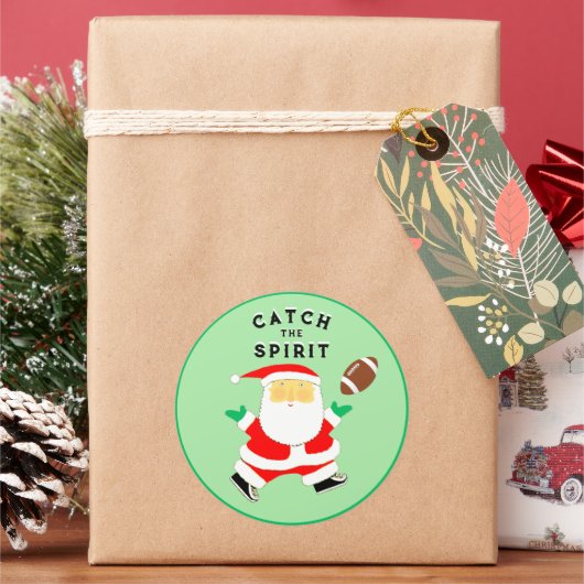 フットボール クリスマス ラウンドシール (クリスマス)