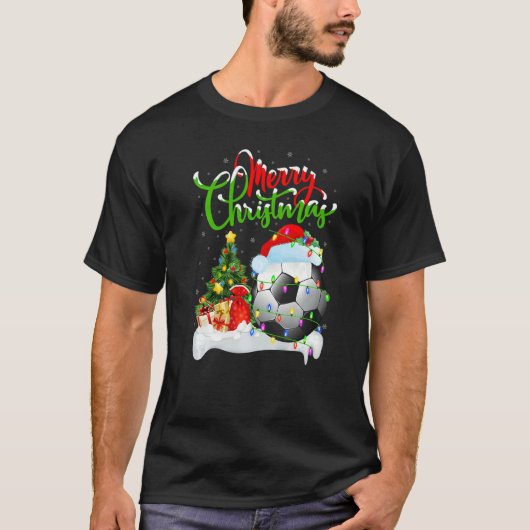 フットボール  クリスマス 装飾 サンタ フットボール クリスマ Tシャツ (正面)