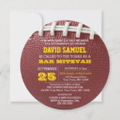 フットボール ゴールド ラウンド バー ミツバ祭 招待状 (正面)