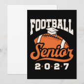 フットボール シニア 2027 卒業 卒 招待状 (正面/裏面)