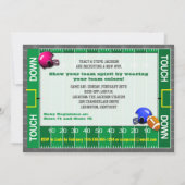 フットボール　ジェンダー・リビール　ベイビーシャワー　招待状 招待状 (裏面)