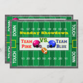 フットボール　ジェンダー・リビール　ベイビーシャワー　招待状 招待状 (正面/裏面)