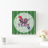 フットボール スクエア壁時計 (ホーム)