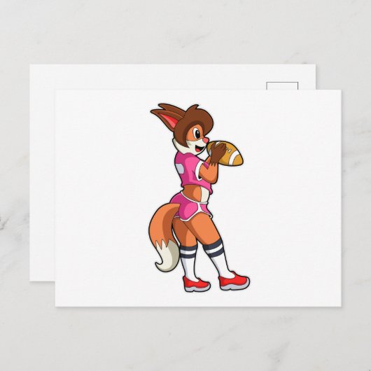 フットボール スポーツでのフォックス ポストカード (正面/裏面)