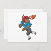 フットボール スポーツでのブル ポストカード (正面/裏面)