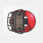 フットボール・スポーツでイノシシ フリースブランケット (正面(横))