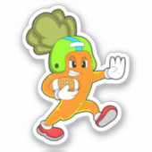 フットボール・スポーツのニンジン シール (正面)