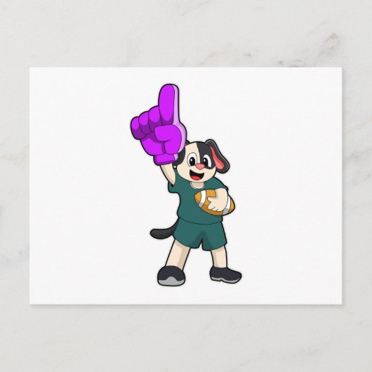 フットボール スポーツの犬 ポストカード (正面)