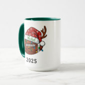 フットボール スポーツ クリスマス 2025 マグカップ | 名前入り (正面左)