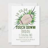 フットボール スポーツ タッチダウン テールゲーティング 芝生 パーティー 招待状 (正面)
