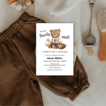 フットボール スポーツ 男の子 ベビーシャワー Bearly Wait