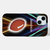 フットボール スポーツ 選手とボール 名前入れ Case-Mate iPhoneケース (裏面 (横))