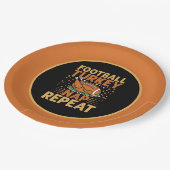 フットボール・ターキー・昼寝はアート感謝祭を繰り返す  ペーパープレート (アングル)