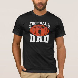 フットボール・ダッド・レトロ・テキスト・デザイン オレンジとグレーTシャツ Tシャツ