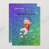 「フットボール」テーマの男の子の誕生日招待状 招待状 (正面/裏面)