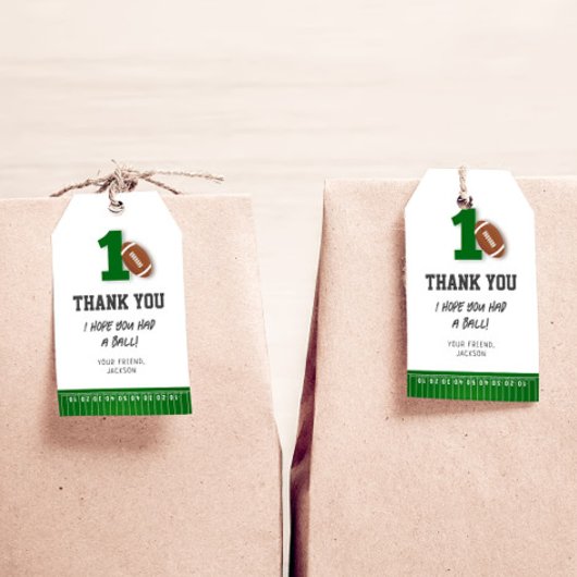 フットボール テーマ ファーストイヤー ダウン バースデー サンクス ギフトタグ