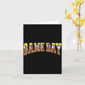 フットボール ドリップ ゲームデー フットボール ママ 応援しよう パープル カード (黄色い花)