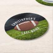フットボール バチェラーパーティー ラストダウン ラウンドペーパーコースター (アングル)