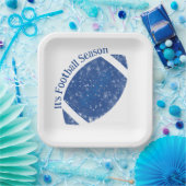 フットボール バースデー ブルー ホワイト ペーパー プレート (パーティー)