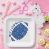 フットボール バースデー ブルー ホワイト ペーパー プレート (パーティー)