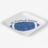 フットボール バースデー ブルー ホワイト ペーパー プレート (傾斜あり)