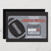 フットボール バー・ミッツヴァー招待状 招待状 (正面/裏面)