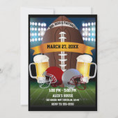 フットボール＆ビア スポーツゲーム 誕生日パーティー 招待状 (裏面)