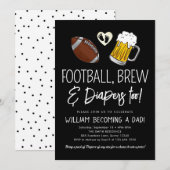 フットボール＆ビア ベイビーシャワー 招待状 黒板 (正面/裏面)