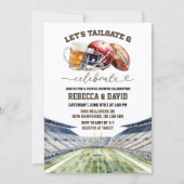 フットボール ビール テールゲート & セレブレート カップルシャワー 招待状 (正面)