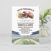 フットボール ビール テールゲート & セレブレート カップルシャワー 招待状 (スタンド正面)