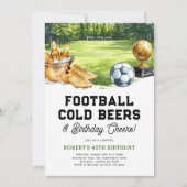 フットボール ビール 祝杯 誕生日パーティー 招待状 (正面)