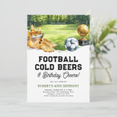 フットボール ビール 祝杯 誕生日パーティー 招待状 (スタンド正面)