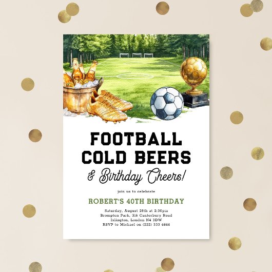 フットボール ビール 祝杯 誕生日パーティー 招待状