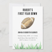 フットボール ファースト バースデー パーティー 招待状 (正面)