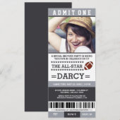 フットボール ブライダルシャワーパーティーの招待状 招待状 (正面/裏面)