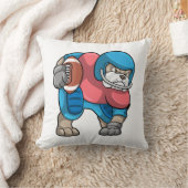 フットボール&ヘルメット付きスポーツでブルドッグ クッション (ブランケット)