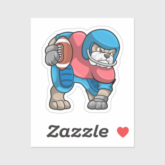 フットボール&ヘルメット付きスポーツでブルドッグ シール (シート)