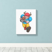 フットボール&ヘルメット付きブルアットスポーツ キャンバスプリント (インサイチュ (ウッドフロア))