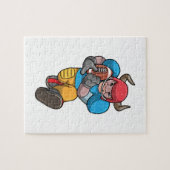 フットボール&ヘルメット付きブルアットスポーツ ジグソーパズル (横)